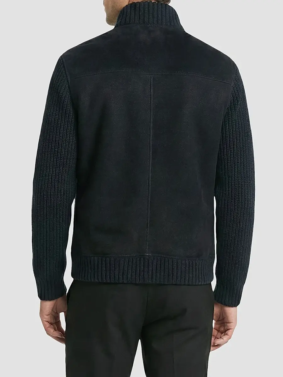 Gorski Men's Merino Shearling Lamb Jacket with Knit Sleeves and Hem | Thumbnail 4 Gorski Men's Merino Shearling Lamb Jacket with Knit Sleeves and Hem | Thumbnail 4