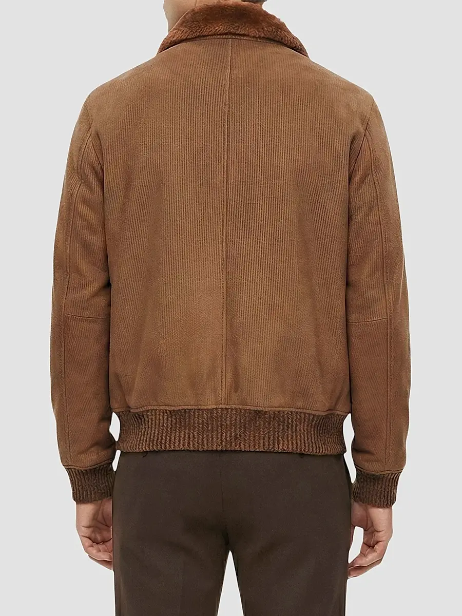 Gorski Men's Embossed Merino Shearling Lamb Bomber Jacket | Thumbnail 5 Gorski Men's Embossed Merino Shearling Lamb Bomber Jacket | Thumbnail 5
