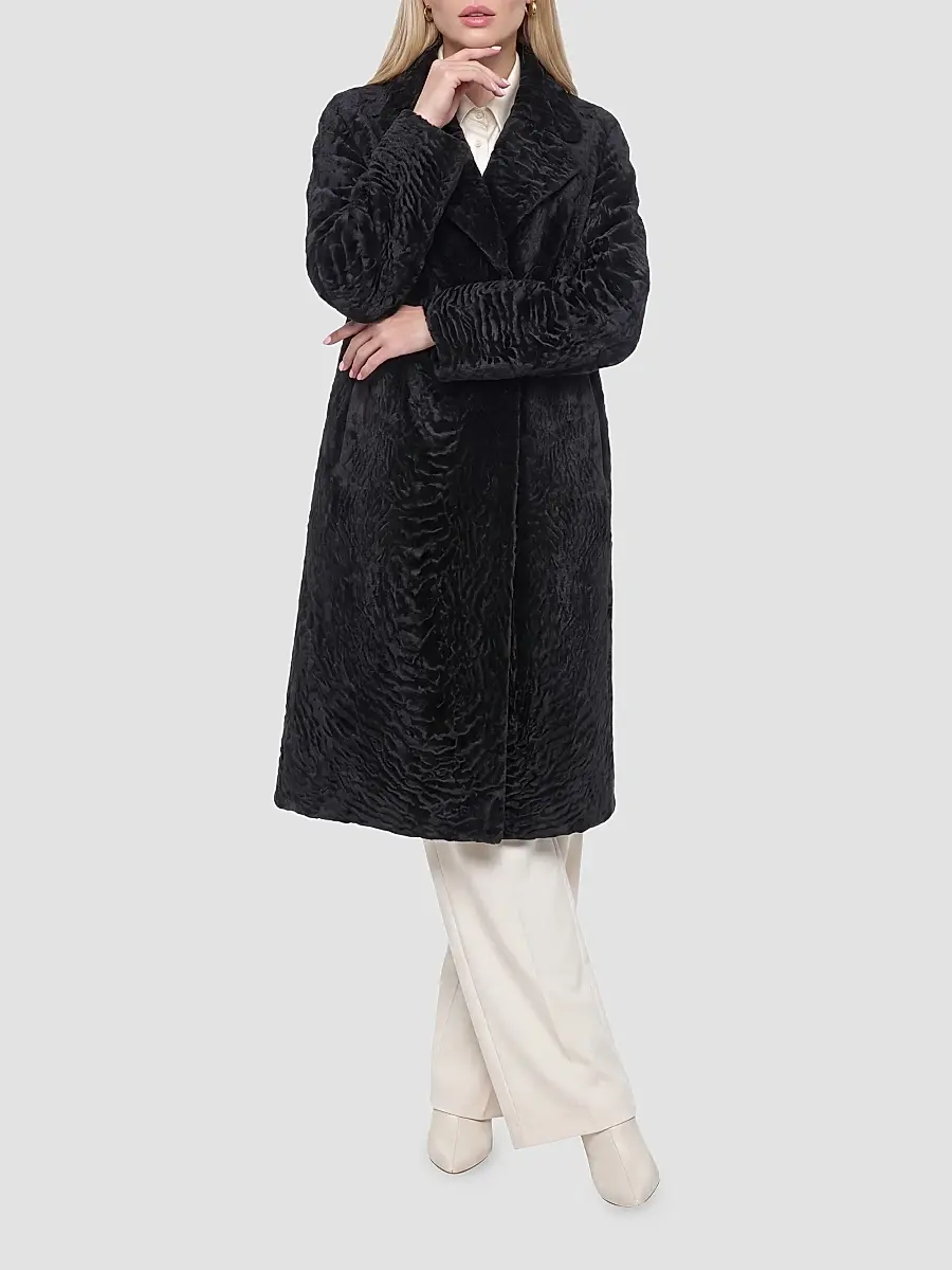 Gorski Women's Reversible Textured Shearling Lamb Short Coat | Thumbnail 2