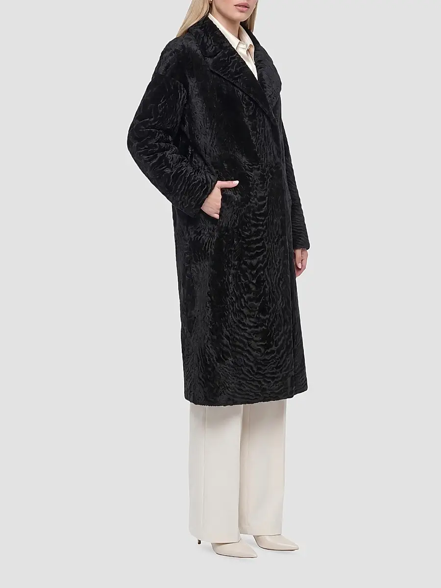 Gorski Women's Reversible Textured Shearling Lamb Short Coat | Thumbnail 4