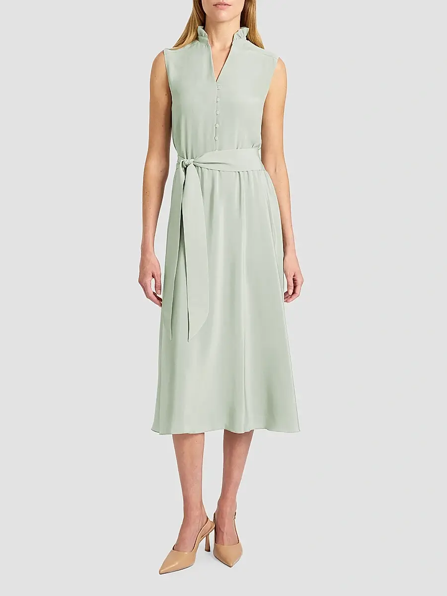 Santorelli Women's Nirva Belted Silk Midi Dress | Thumbnail 2 Santorelli Women's Nirva Belted Silk Midi Dress | Thumbnail 2