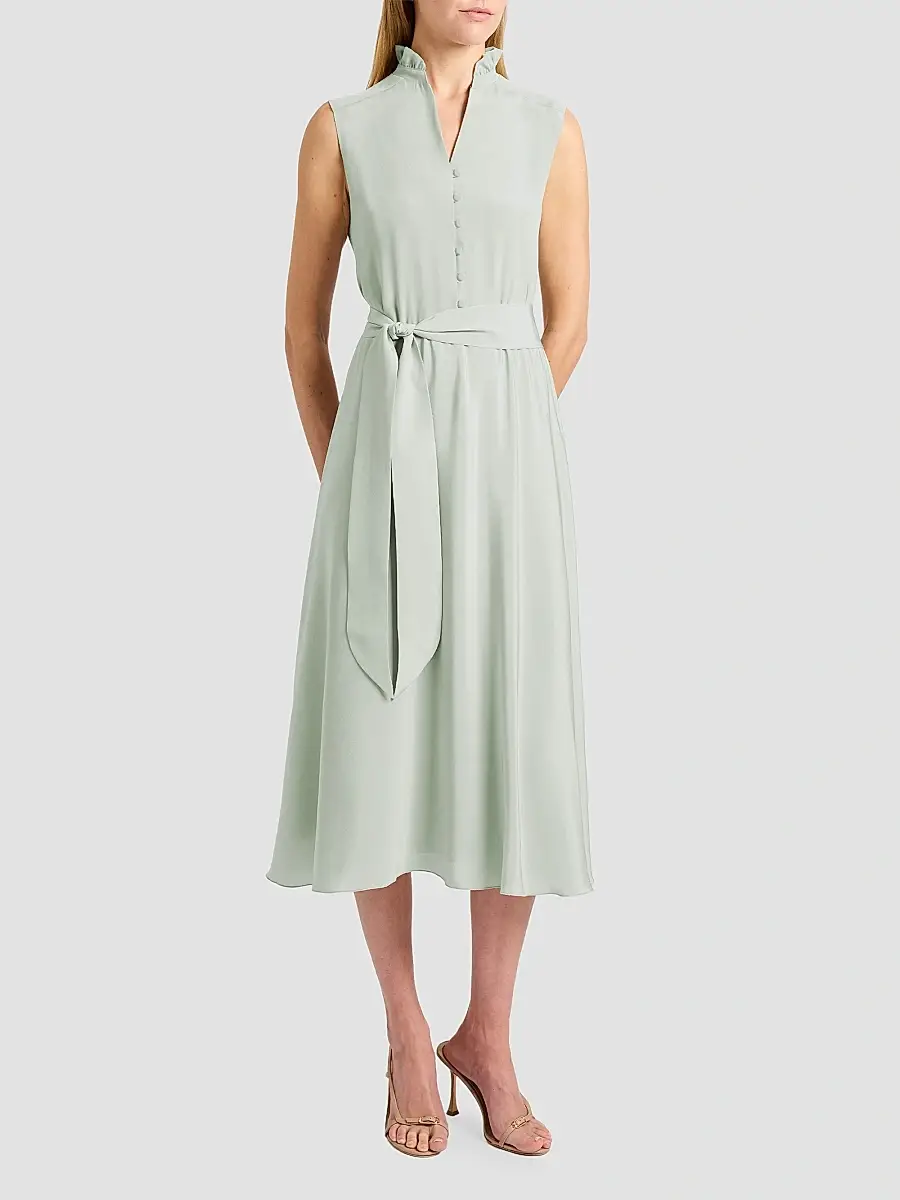 Santorelli Women's Nirva Belted Silk Midi Dress | Thumbnail 4 Santorelli Women's Nirva Belted Silk Midi Dress | Thumbnail 4