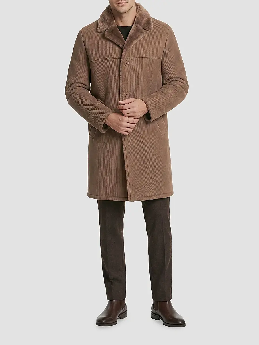Gorski Men's Embossed Merino Shearling Lamb Stroller Coat | Thumbnail 2 Gorski Men's Embossed Merino Shearling Lamb Stroller Coat | Thumbnail 2