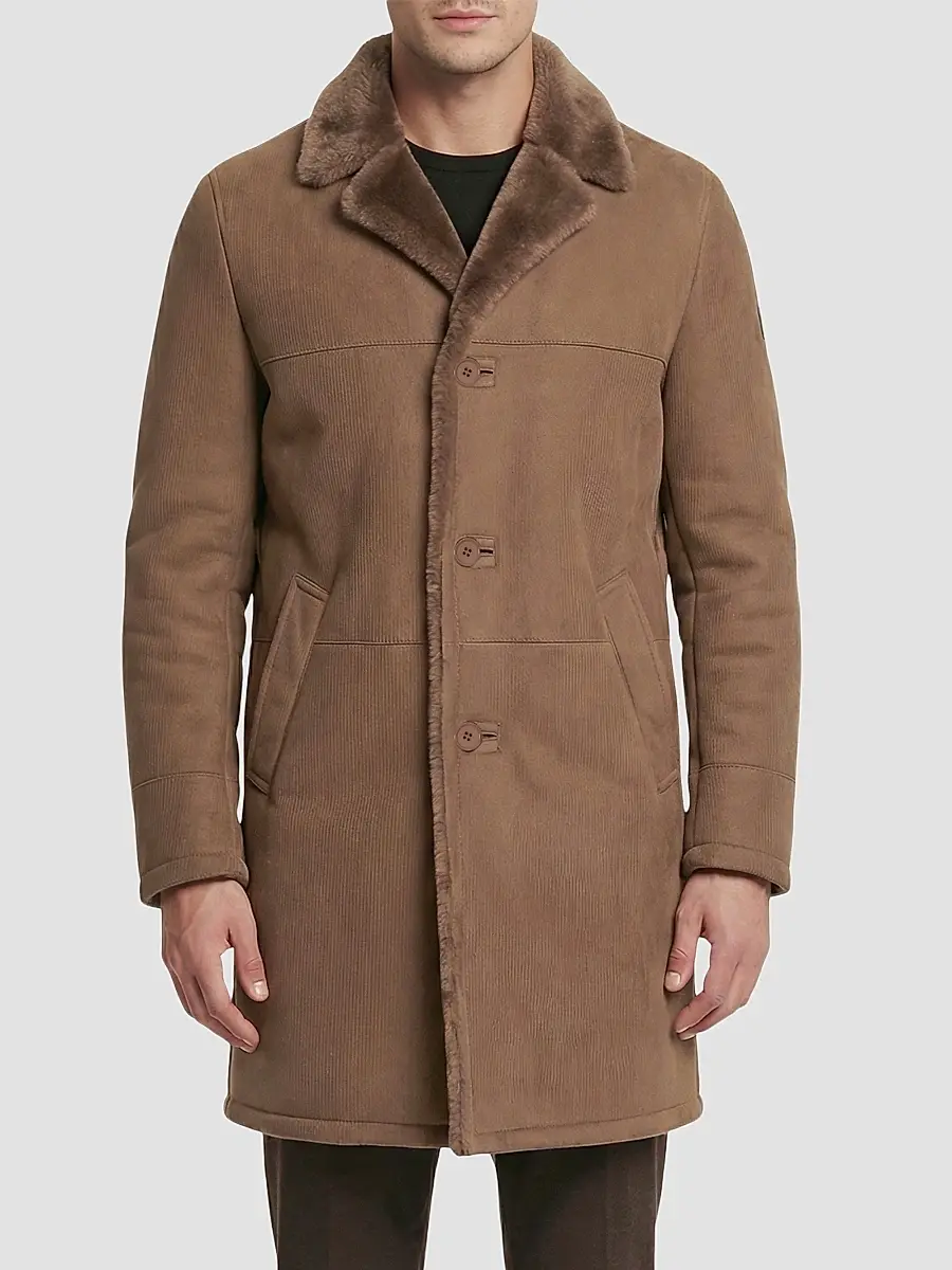Gorski Men's Embossed Merino Shearling Lamb Stroller Coat | Thumbnail 3 Gorski Men's Embossed Merino Shearling Lamb Stroller Coat | Thumbnail 3