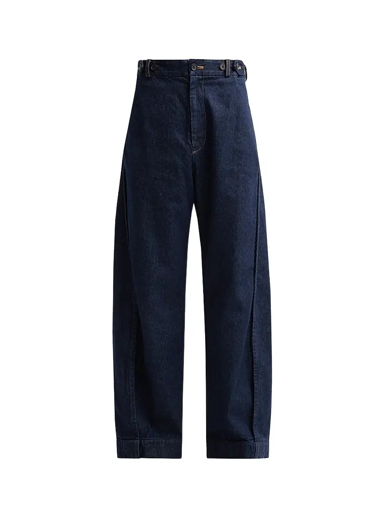 Men Empire Cotton Twill Barrel-Leg Jeans