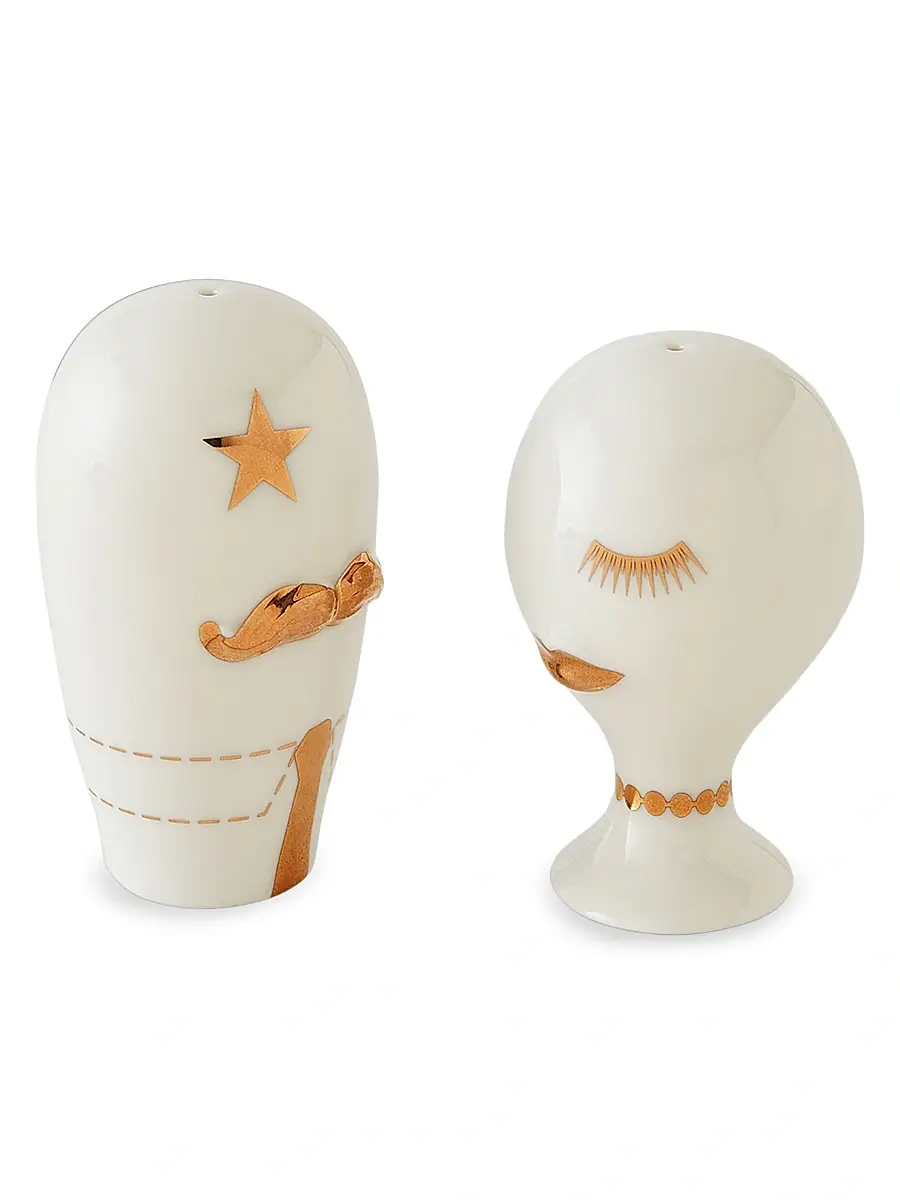 Jonathan Adler Gilded Mr. & Mrs. Muse Salt & Pepper Shakers - Multi | Thumbnail 2 Jonathan Adler Gilded Mr. & Mrs. Muse Salt & Pepper Shakers - Multi | Thumbnail 2