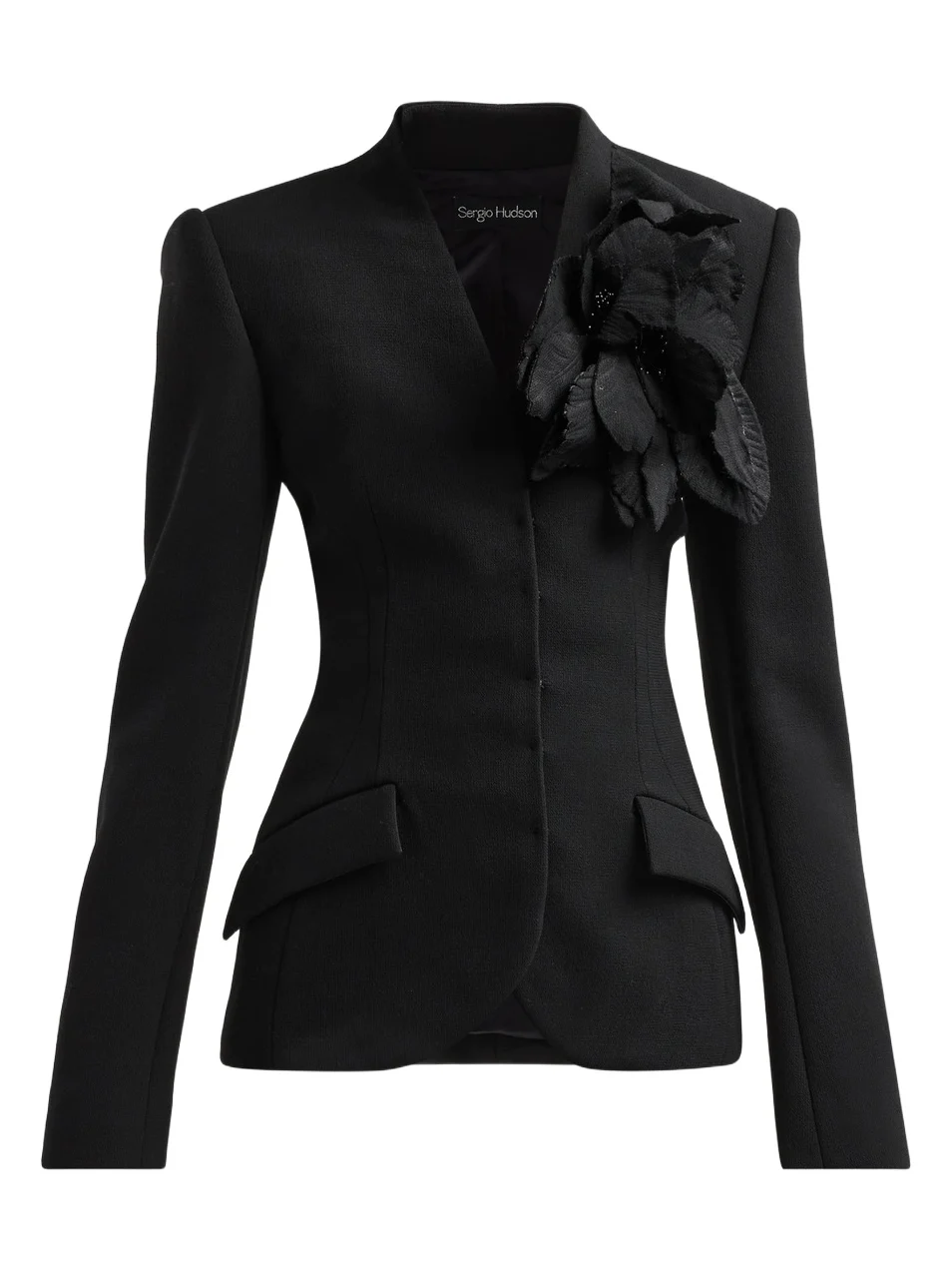 Women's Collarless Slim Tailored Wool-Blend Jacket