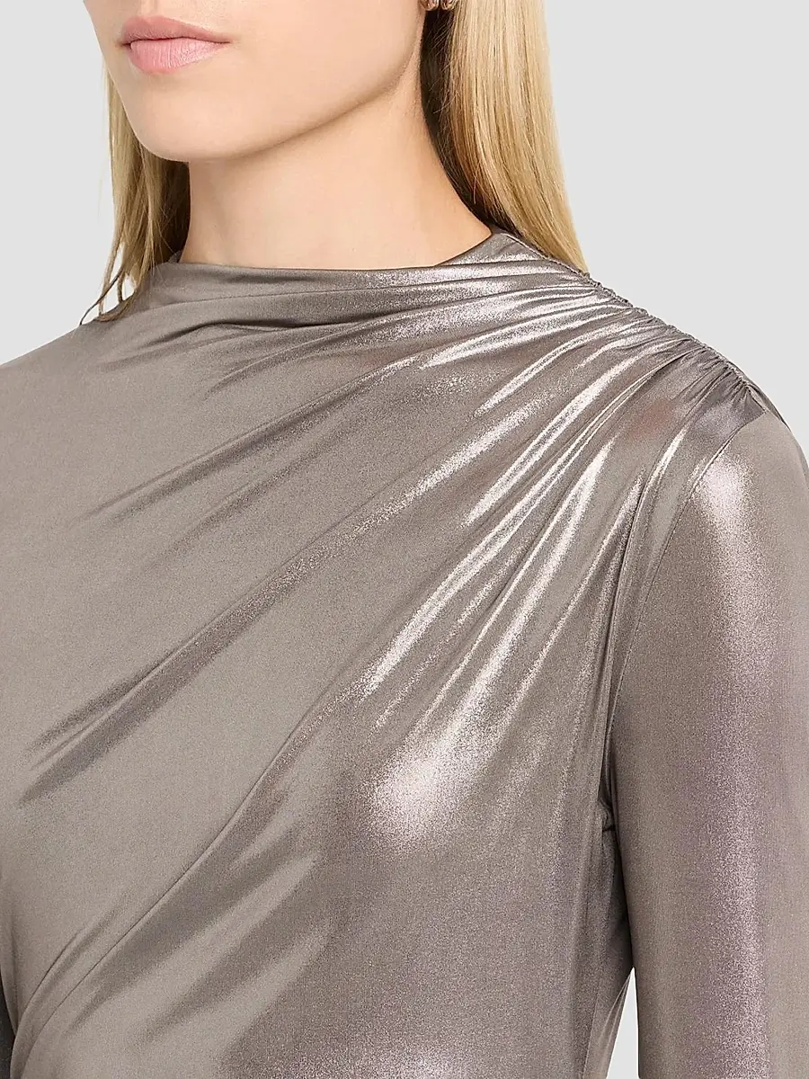 Lapointe Women's Coated Jersey Draped Gown | Thumbnail 5 Lapointe Women's Coated Jersey Draped Gown | Thumbnail 5