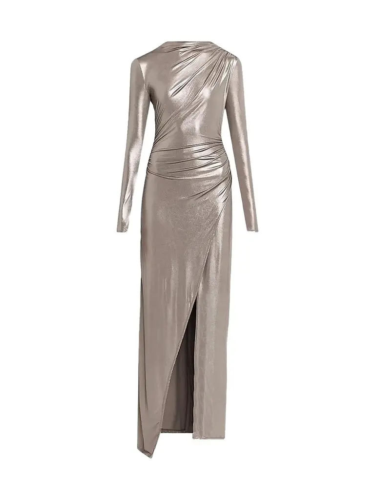 Lapointe Women's Coated Jersey Draped Gown