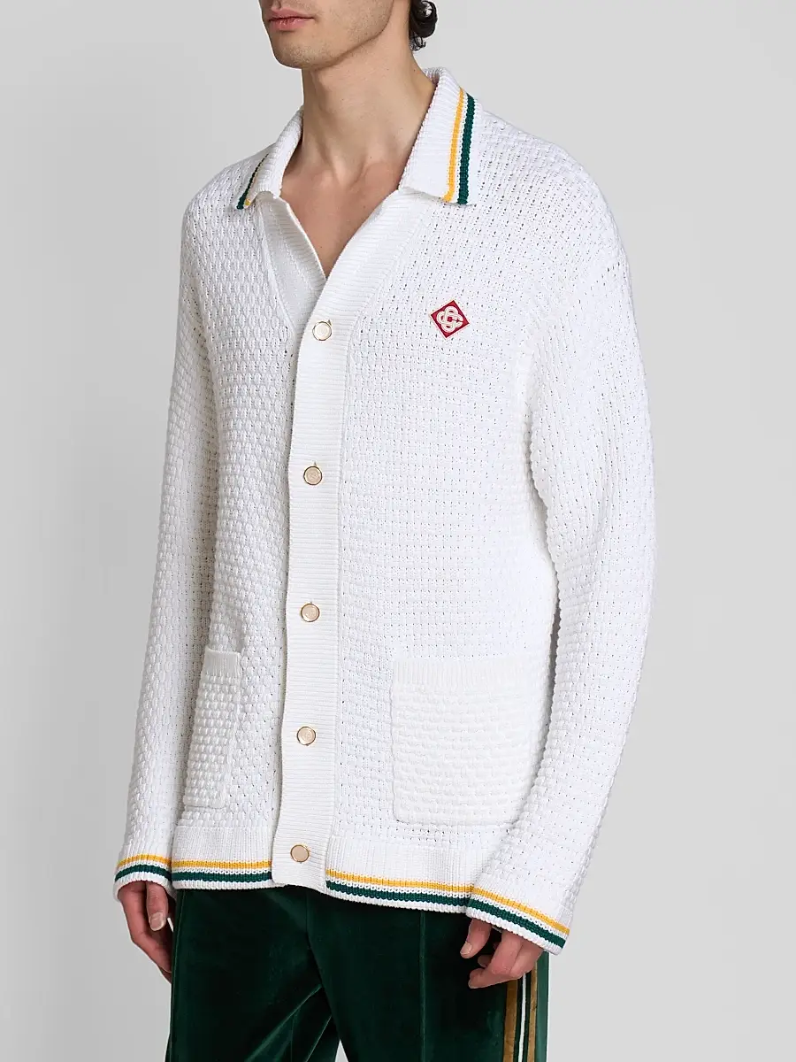 Casablanca Men's Oranges Crochet Cotton Shirt | Thumbnail 4