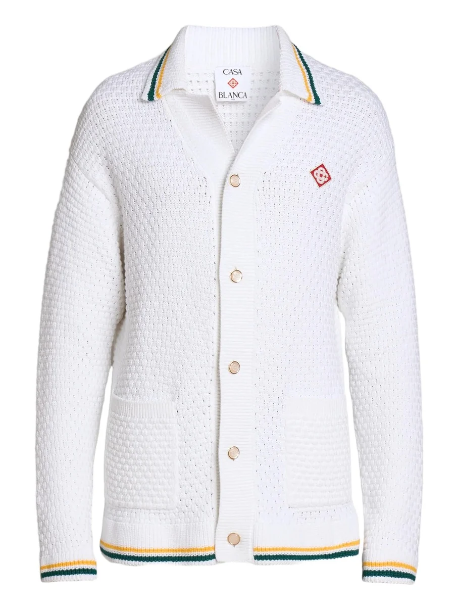 Casablanca Men's Oranges Crochet Cotton Shirt