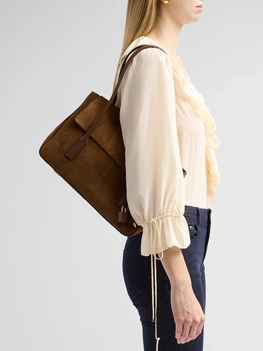 Tom Ford Women's Medium Suede & Leather Shoulder Bag | Thumbnail 2
