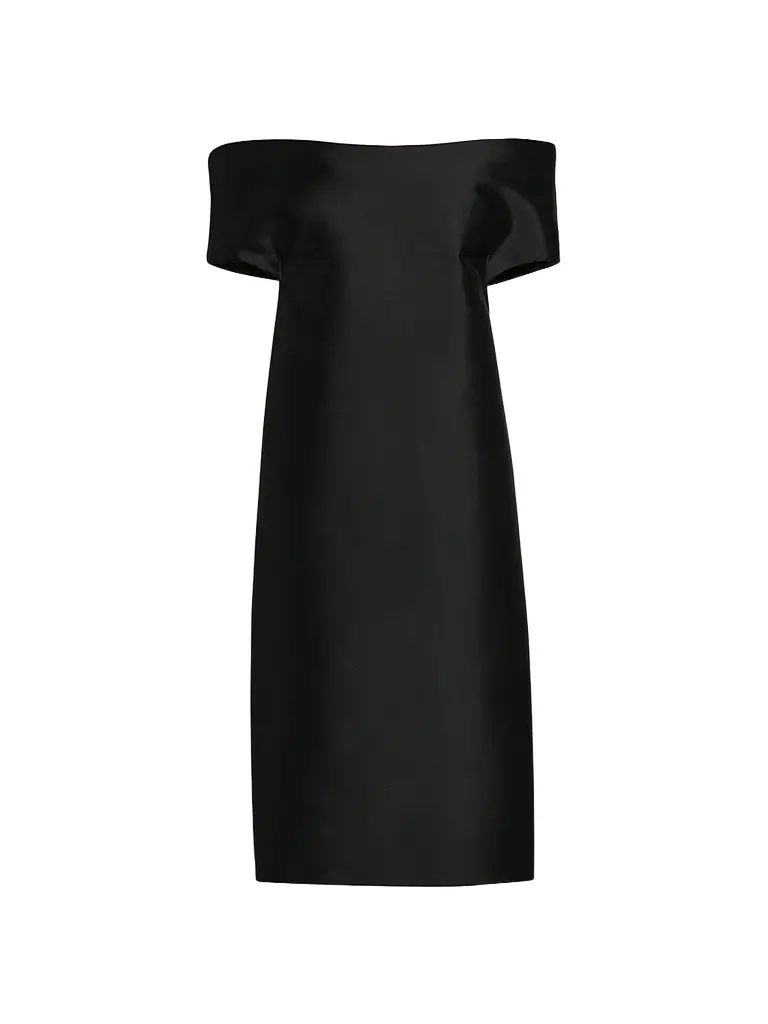 Women's Off-The-Shoulder Silk-Wool Midi Dress Women's Off-The-Shoulder Silk-Wool Midi Dress
