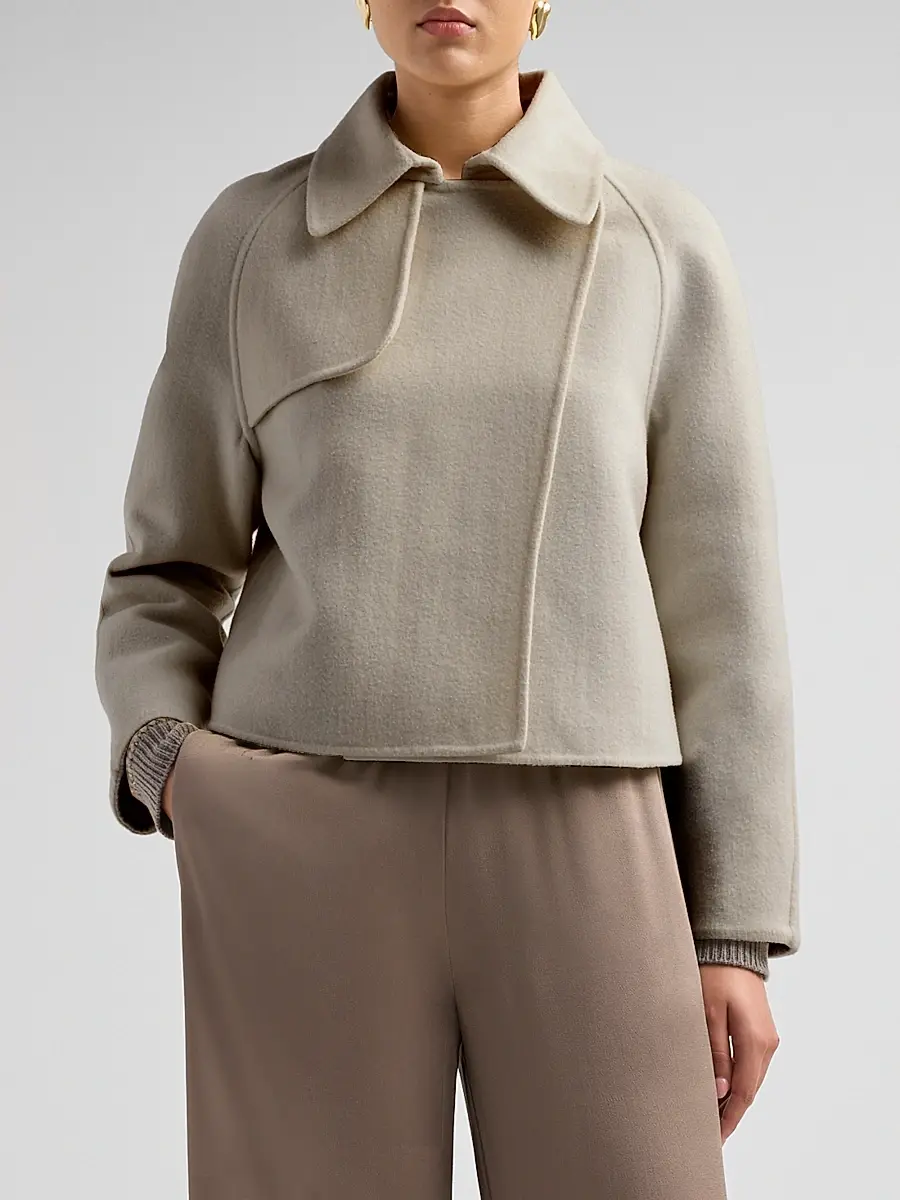 Fabiana Filippi Women's Wool-Cashmere Short Trench Coat | Thumbnail 4