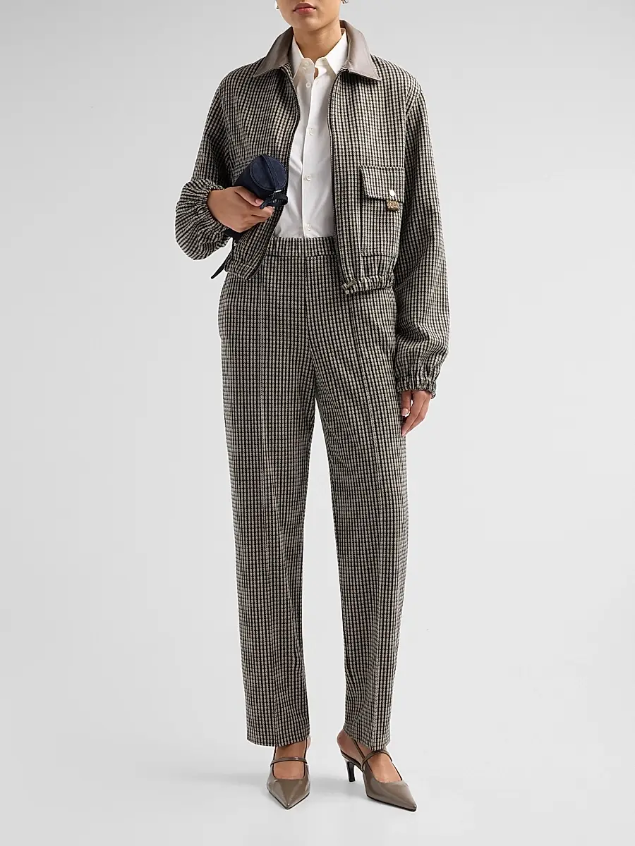 Fabiana Filippi Women's Filo Diamanté Loop Houndstooth Jersey Boxy Jacket | Thumbnail 2 Fabiana Filippi Women's Filo Diamanté Loop Houndstooth Jersey Boxy Jacket | Thumbnail 2