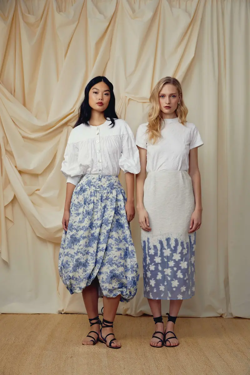 Markarian Sheridan Prarie Blue Ikat Bubble Skirt | Thumbnail 2