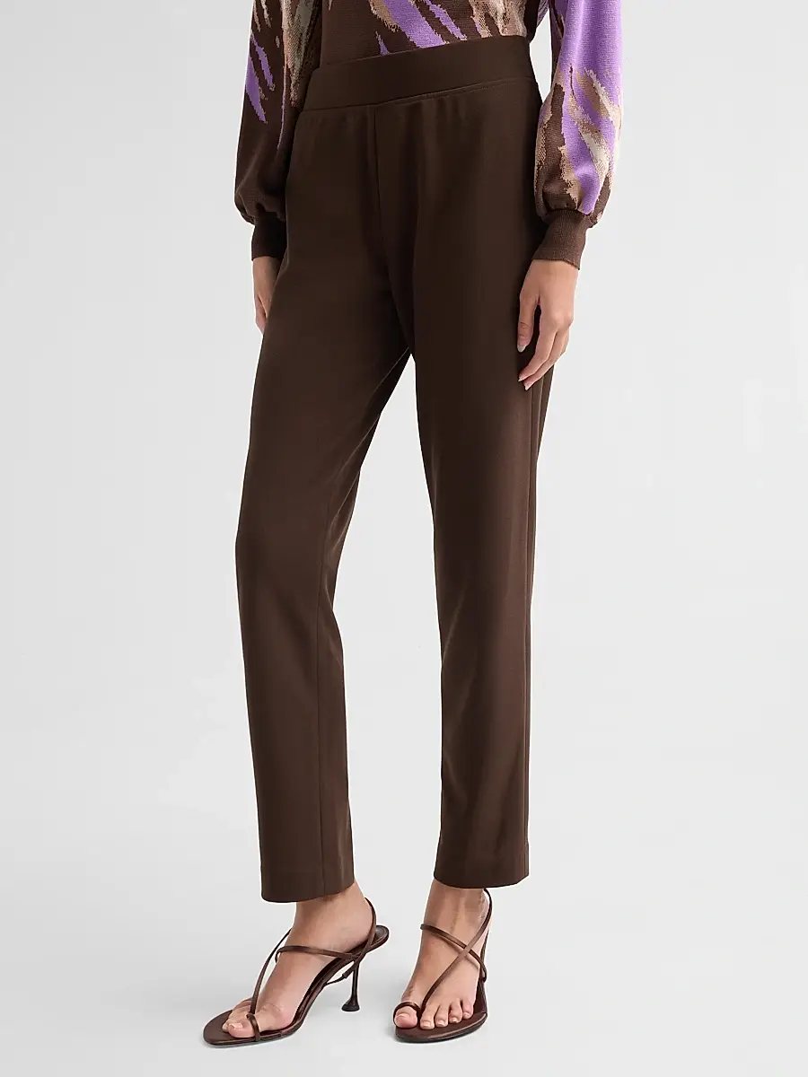 Ming Wang Women's Deco Crepe Straight-Leg Pants | Thumbnail 4