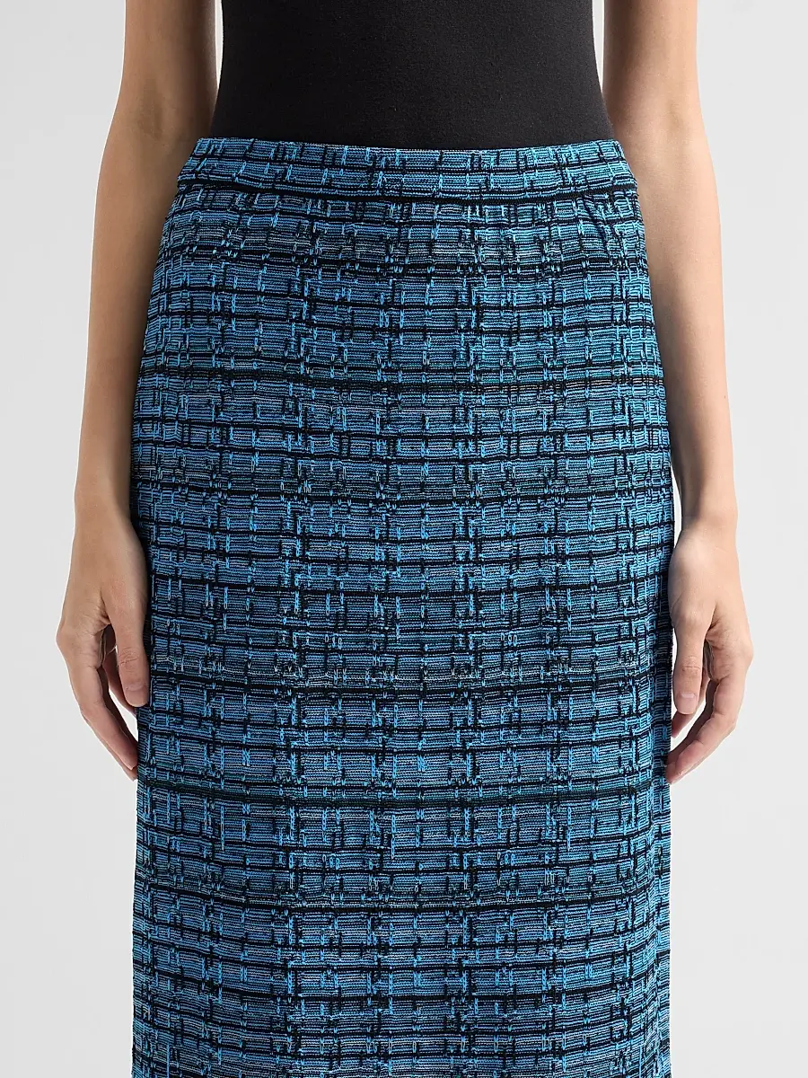 Ming Wang Women's Tweed Checked Pencil Midi Skirt | Thumbnail 5 Ming Wang Women's Tweed Checked Pencil Midi Skirt | Thumbnail 5