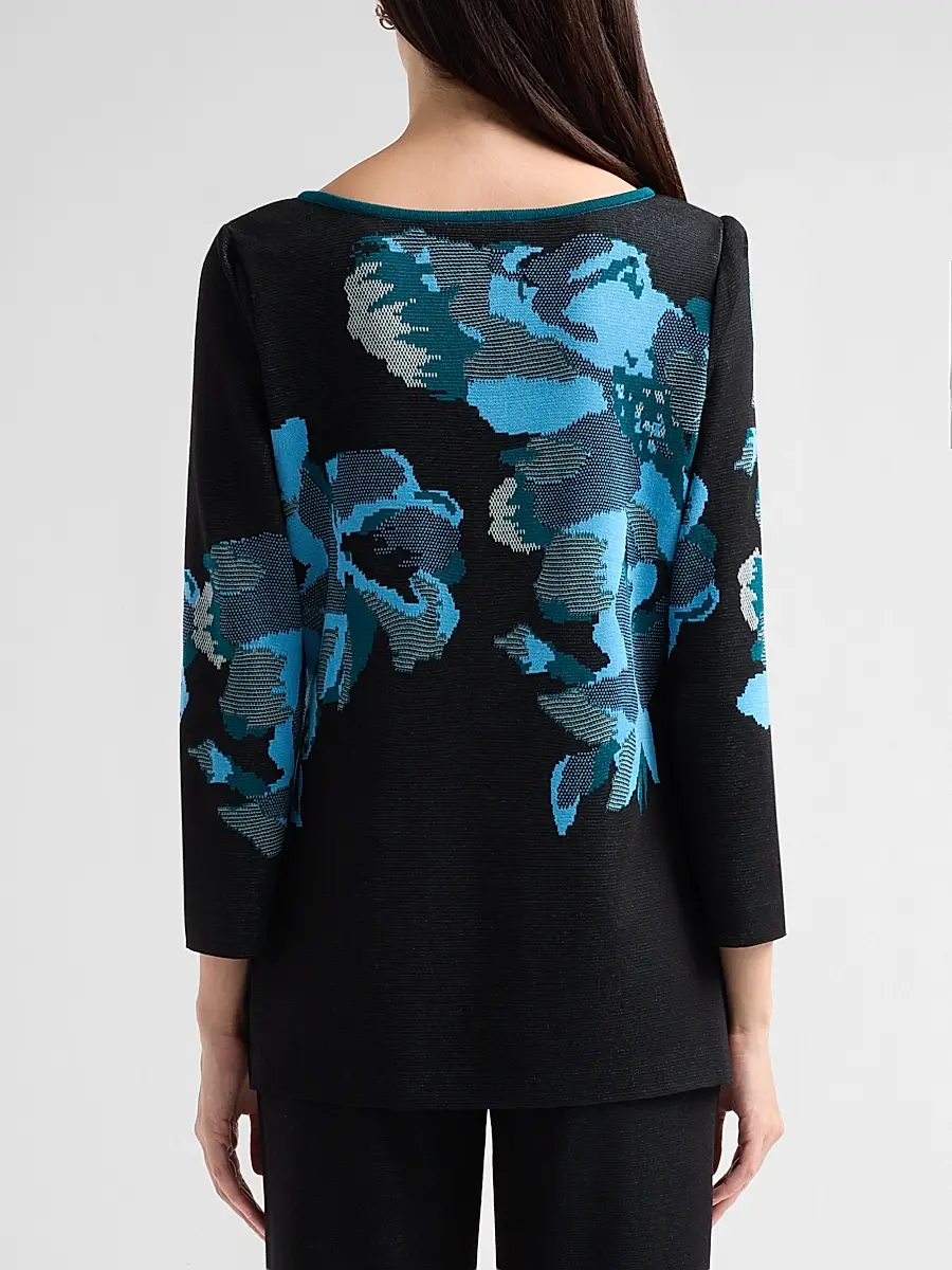 Ming Wang Women's Floral Jacquard Tunic Top | Thumbnail 3 Ming Wang Women's Floral Jacquard Tunic Top | Thumbnail 3