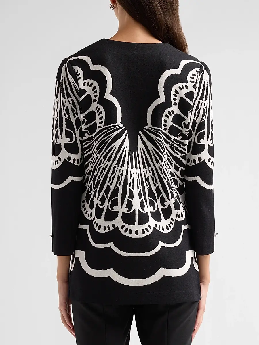 Ming Wang Women's Aria Abstract Jacquard Tunic | Thumbnail 3