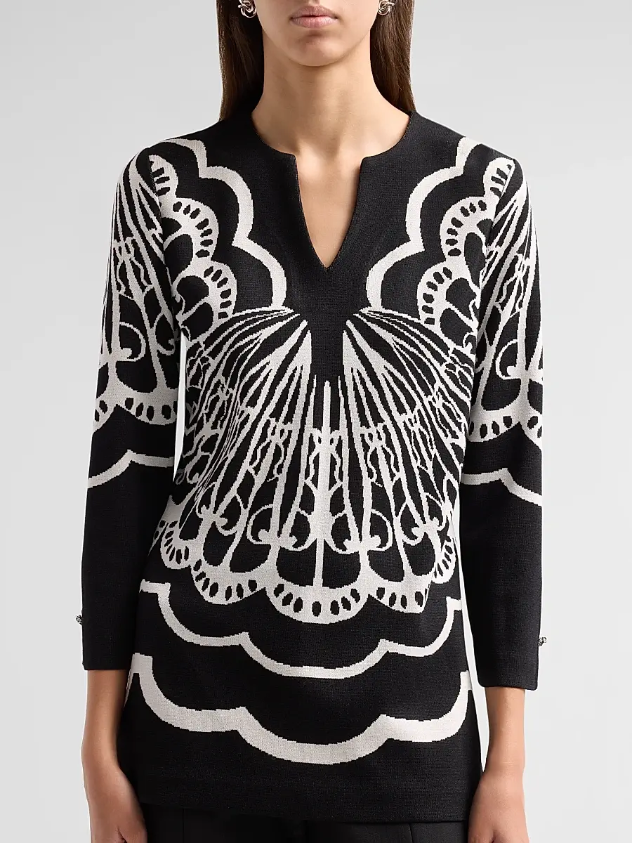 Ming Wang Women's Aria Abstract Jacquard Tunic | Thumbnail 5