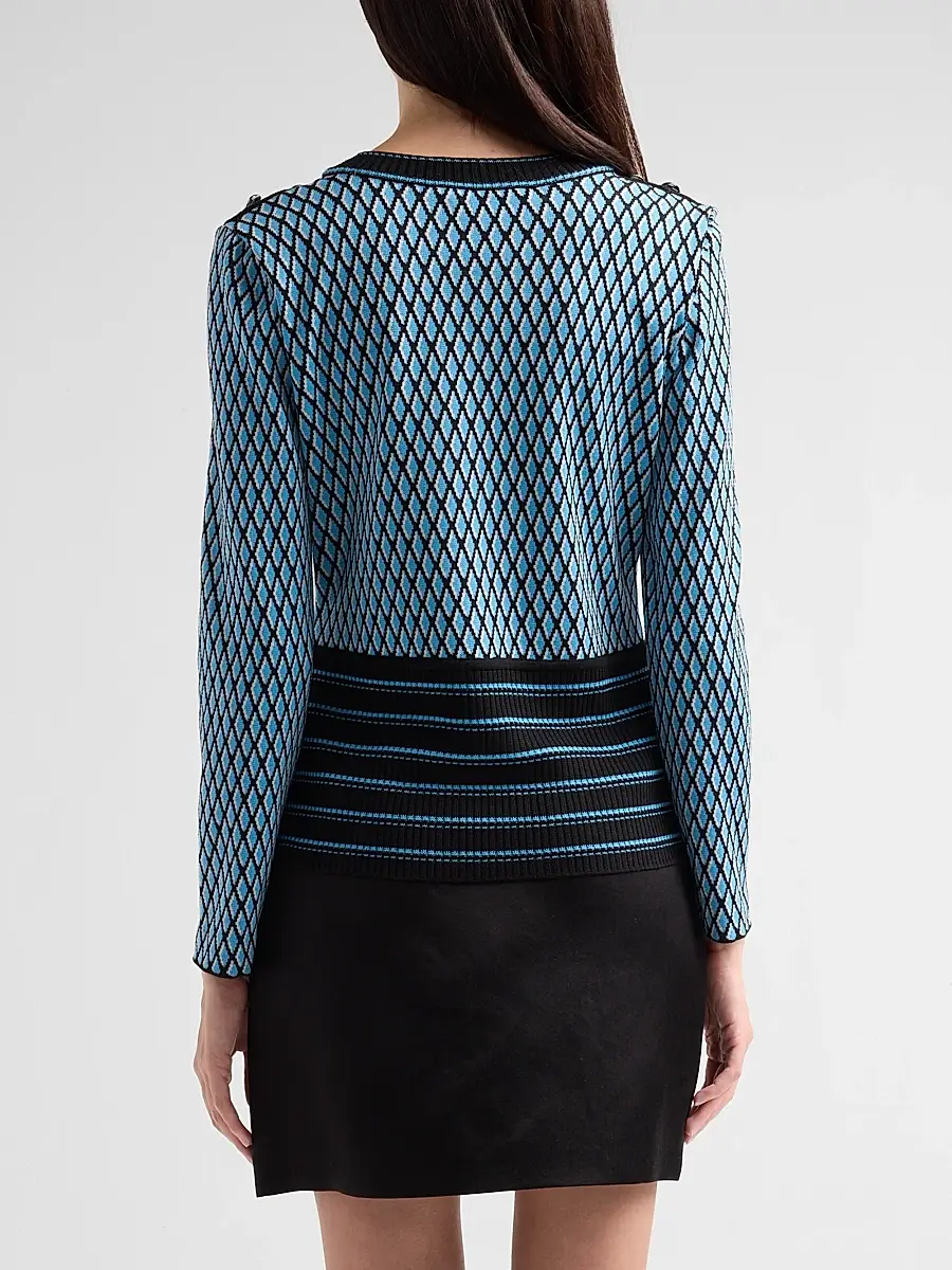 Ming Wang Women's Diamond Soft Ribbed Knit Top | Thumbnail 3 Ming Wang Women's Diamond Soft Ribbed Knit Top | Thumbnail 3
