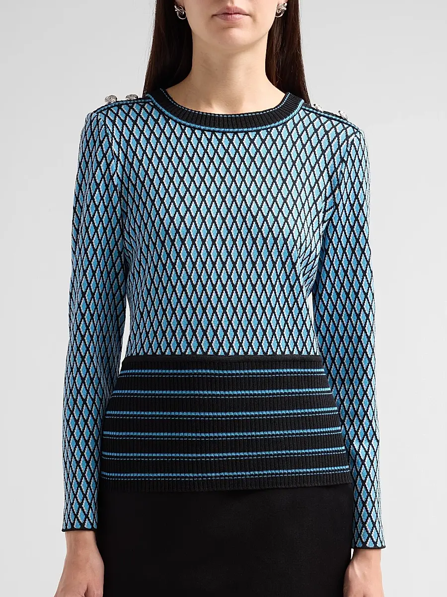Ming Wang Women's Diamond Soft Ribbed Knit Top | Thumbnail 5 Ming Wang Women's Diamond Soft Ribbed Knit Top | Thumbnail 5