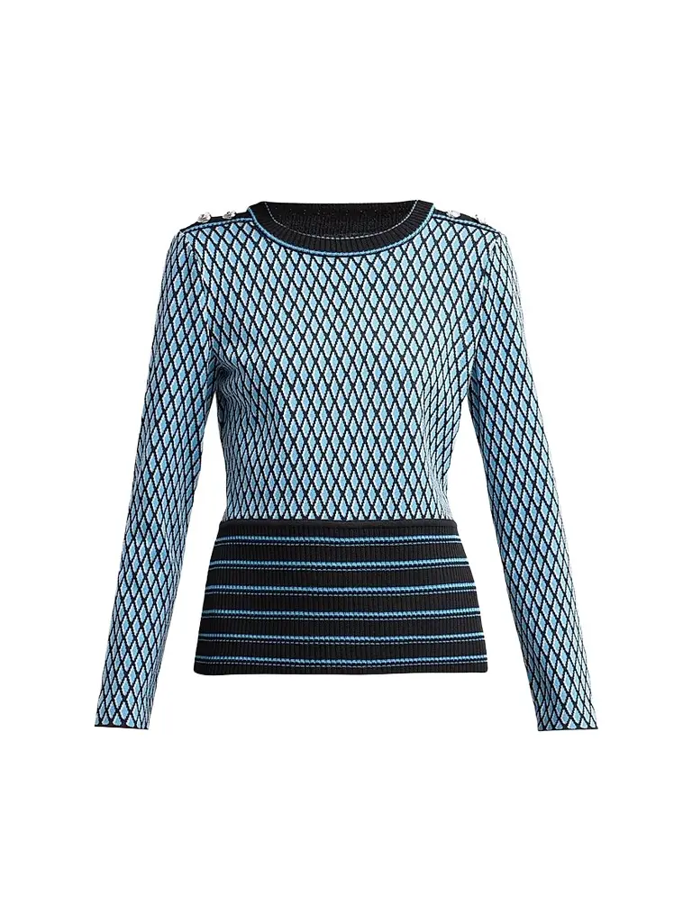 Ming Wang Women's Diamond Soft Ribbed Knit Top