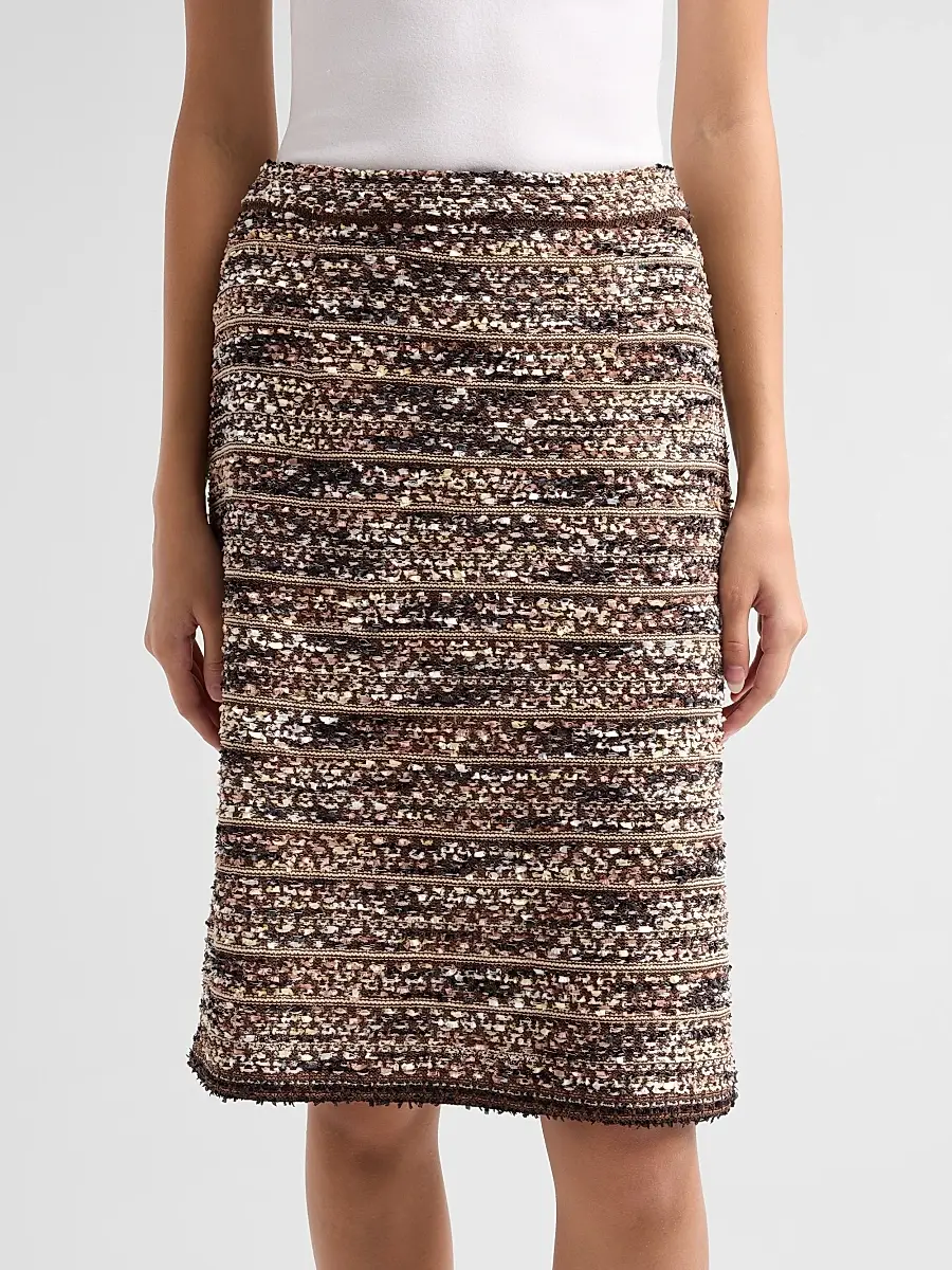 Ming Wang Women's Eyelash Tweed Knit A-Line Knee-Length Skirt | Thumbnail 5 Ming Wang Women's Eyelash Tweed Knit A-Line Knee-Length Skirt | Thumbnail 5