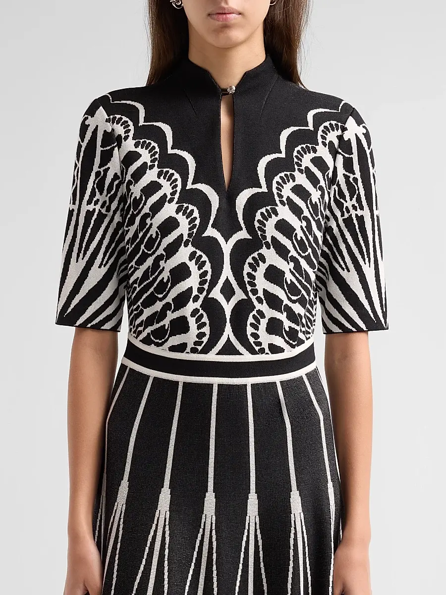 Ming Wang Women's Graphic-Print Keyhole Midi Dress | Thumbnail 5 Ming Wang Women's Graphic-Print Keyhole Midi Dress | Thumbnail 5