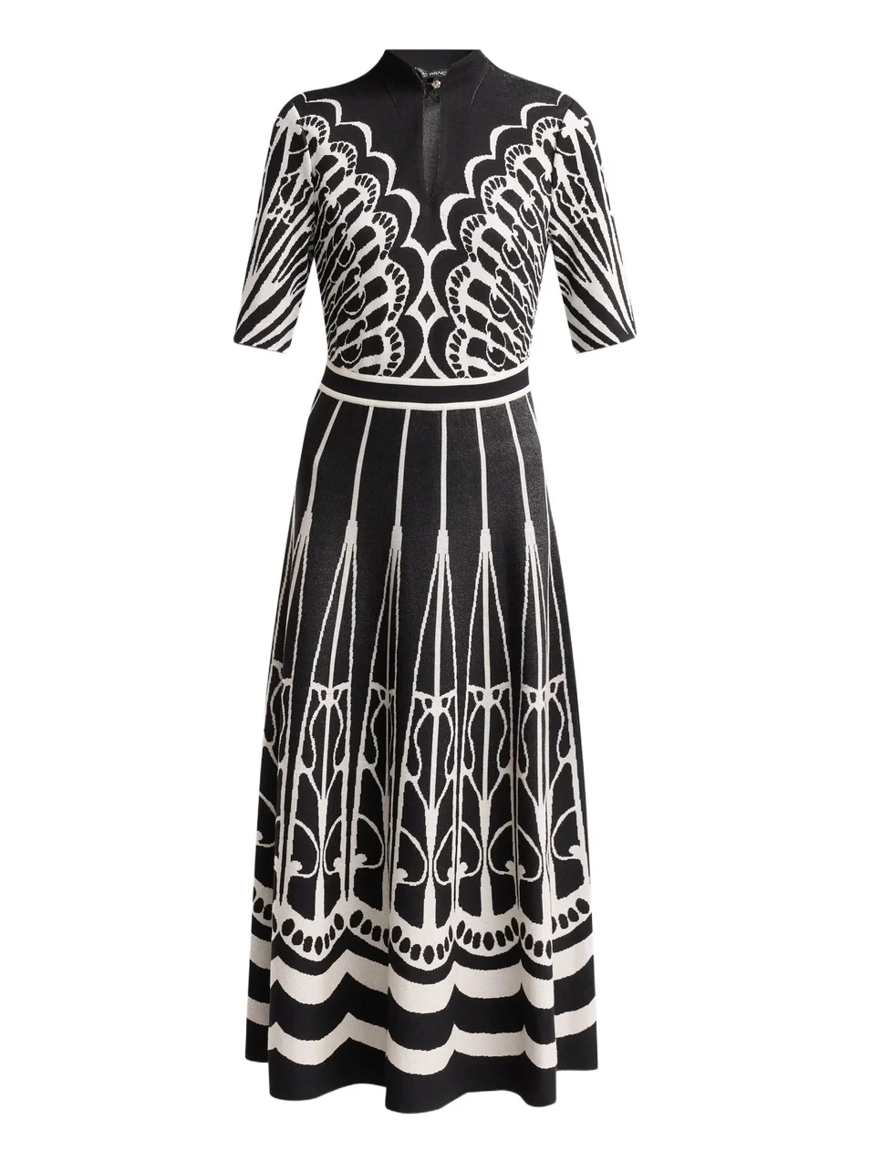 Women's Graphic-Print Keyhole Midi Dress Women's Graphic-Print Keyhole Midi Dress