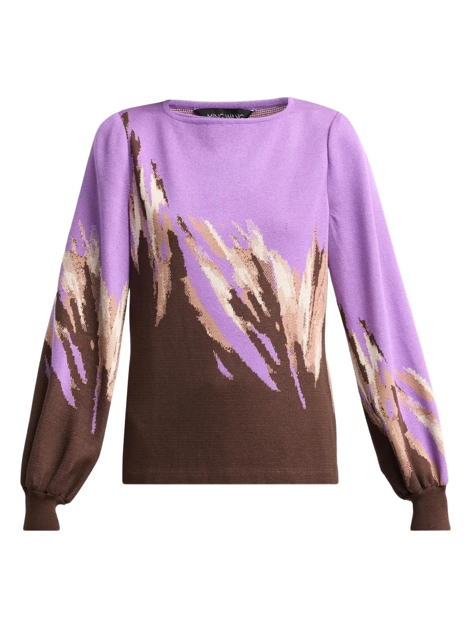 Ming Wang Women's Graphic Boatneck Top