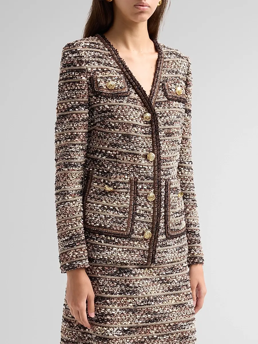Ming Wang Women's Eyelash Tweed Jacket | Thumbnail 4