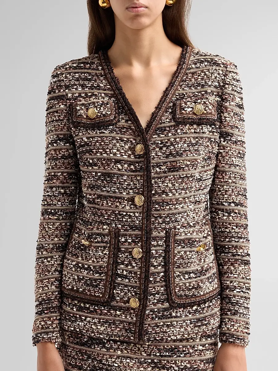 Ming Wang Women's Eyelash Tweed Jacket | Thumbnail 5