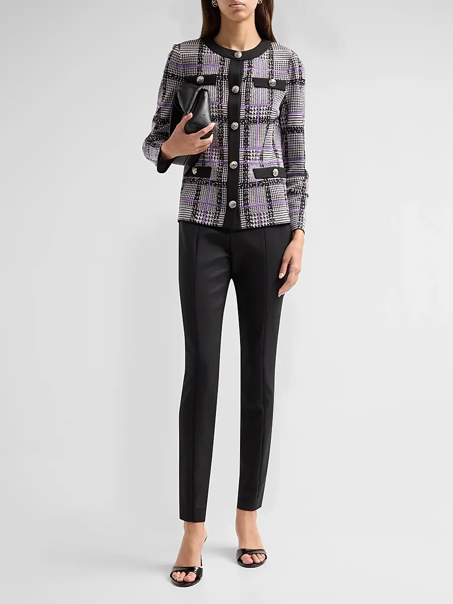 Ming Wang Women's Plaid Tweed Jacket | Thumbnail 2