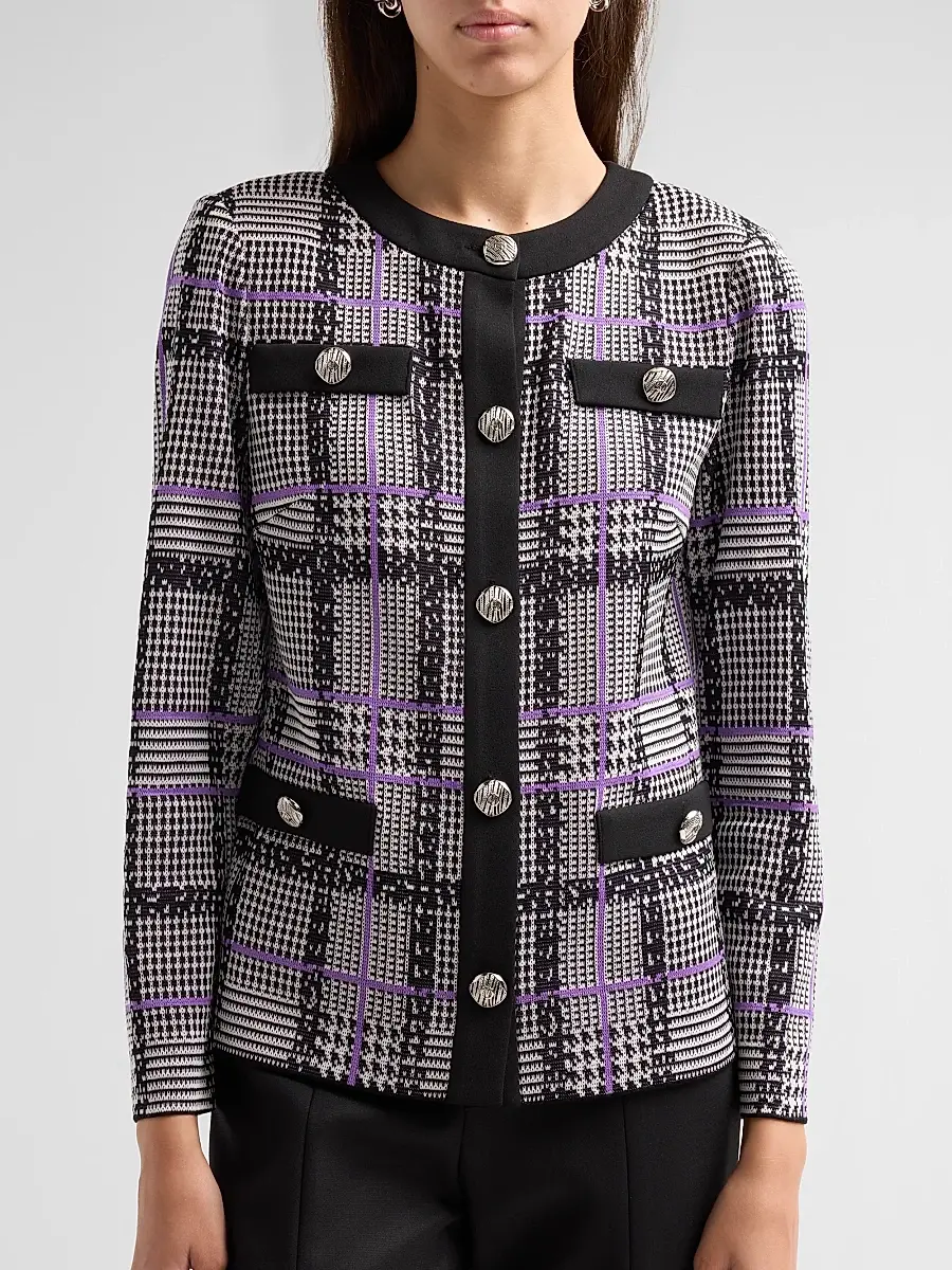 Ming Wang Women's Plaid Tweed Jacket | Thumbnail 5