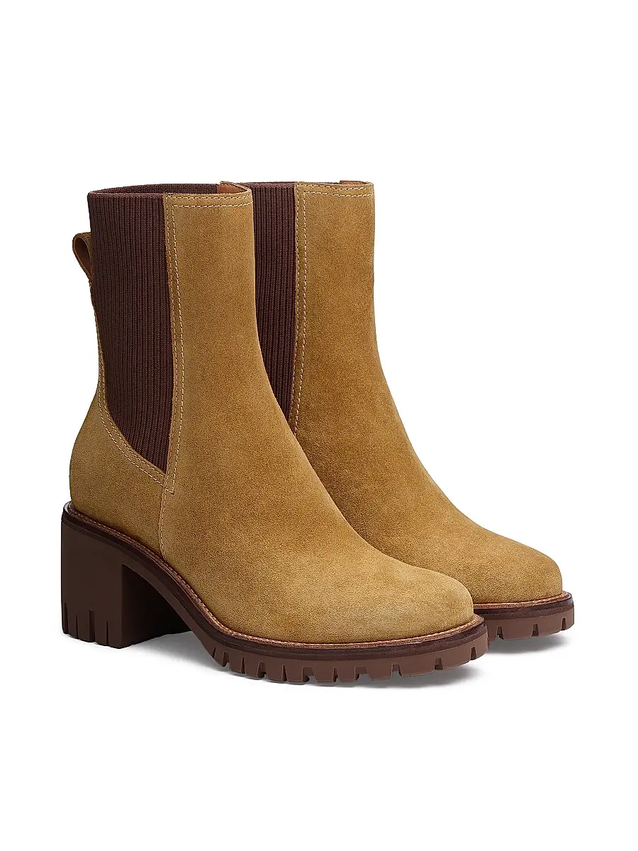rag & bone Women's Corey 60MM Suede Mid-Heel Chelsea Boots | Thumbnail 2