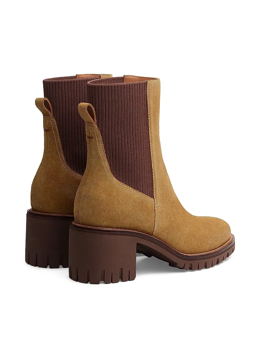 rag & bone Women's Corey 60MM Suede Mid-Heel Chelsea Boots | Thumbnail 3