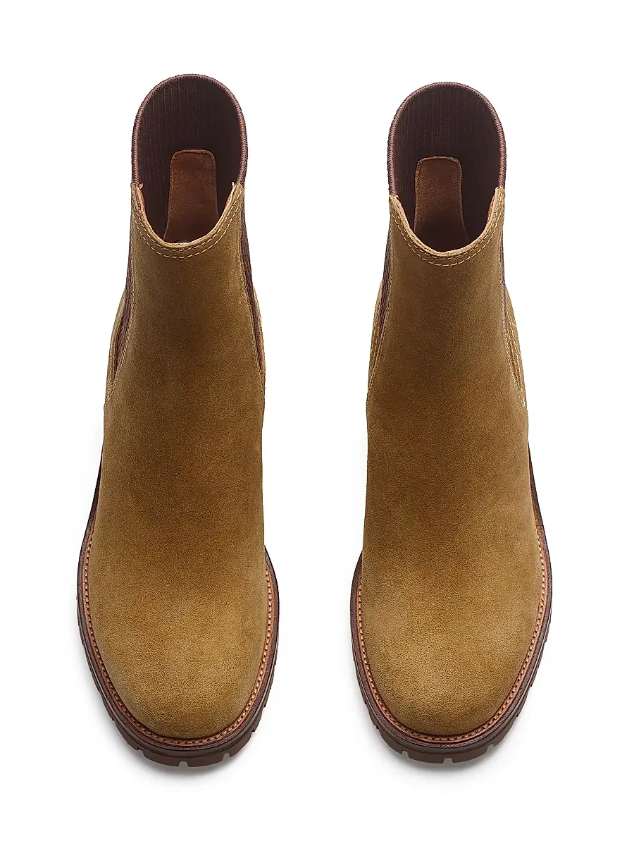 rag & bone Women's Corey 60MM Suede Mid-Heel Chelsea Boots | Thumbnail 4