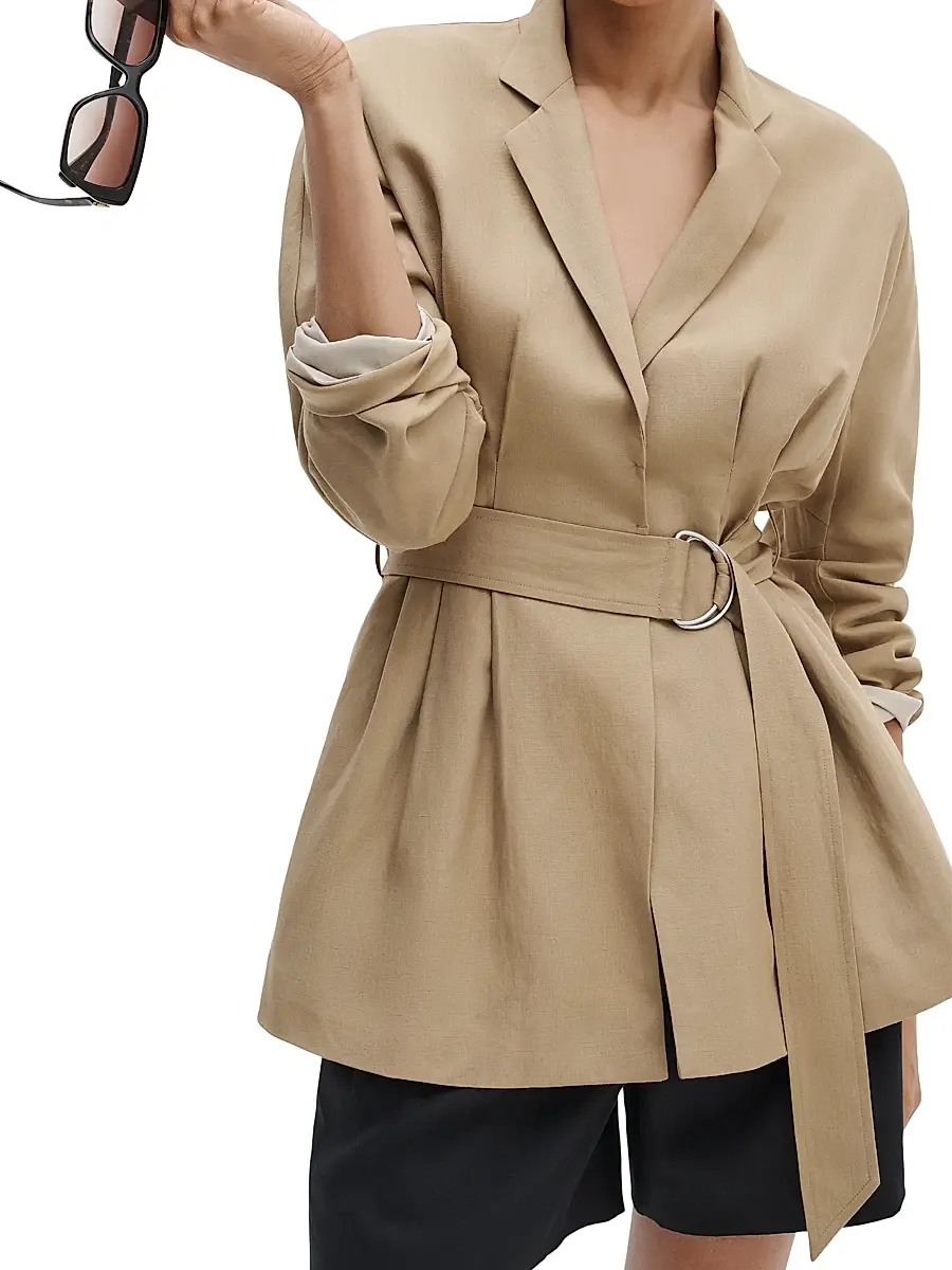 rag & bone Women's Mandi Belted Linen Blazer | Thumbnail 3 rag & bone Women's Mandi Belted Linen Blazer | Thumbnail 3