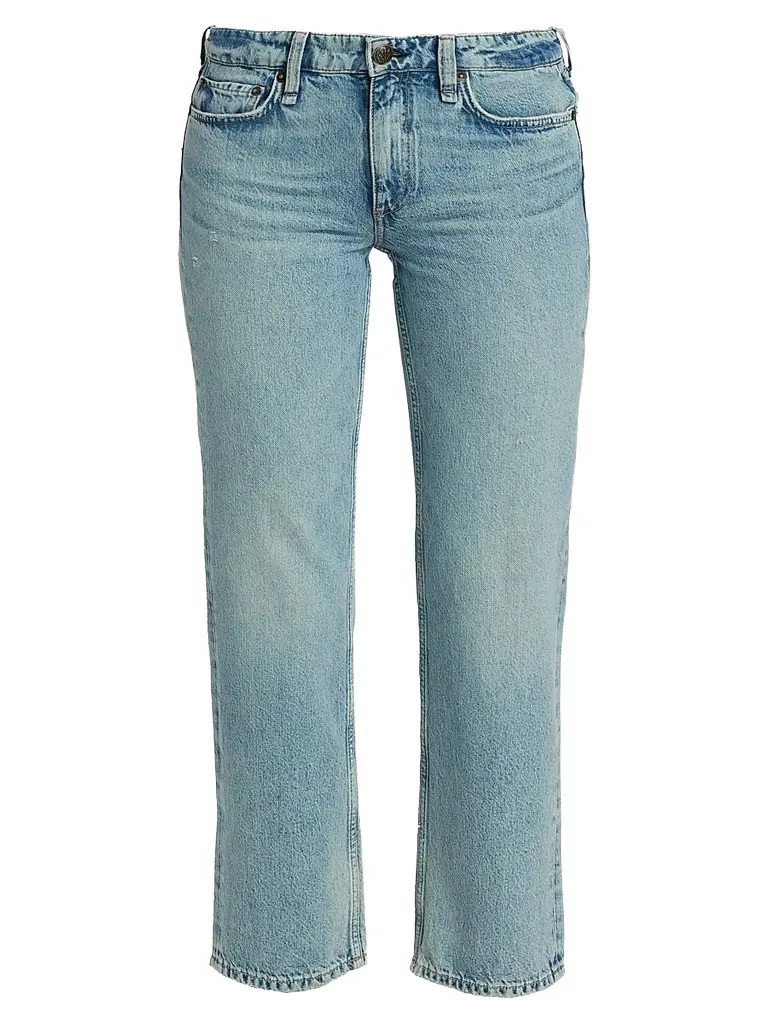 rag & bone Women's Harlow Low-Rise Straight-Leg Crop Jeans