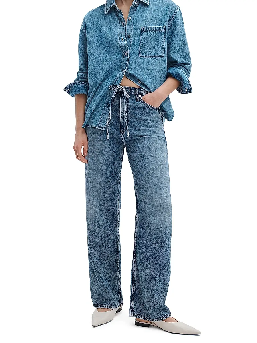 rag & bone Women's Phoebe Drawstring Wide-Leg Jeans | Thumbnail 2 rag & bone Women's Phoebe Drawstring Wide-Leg Jeans | Thumbnail 2