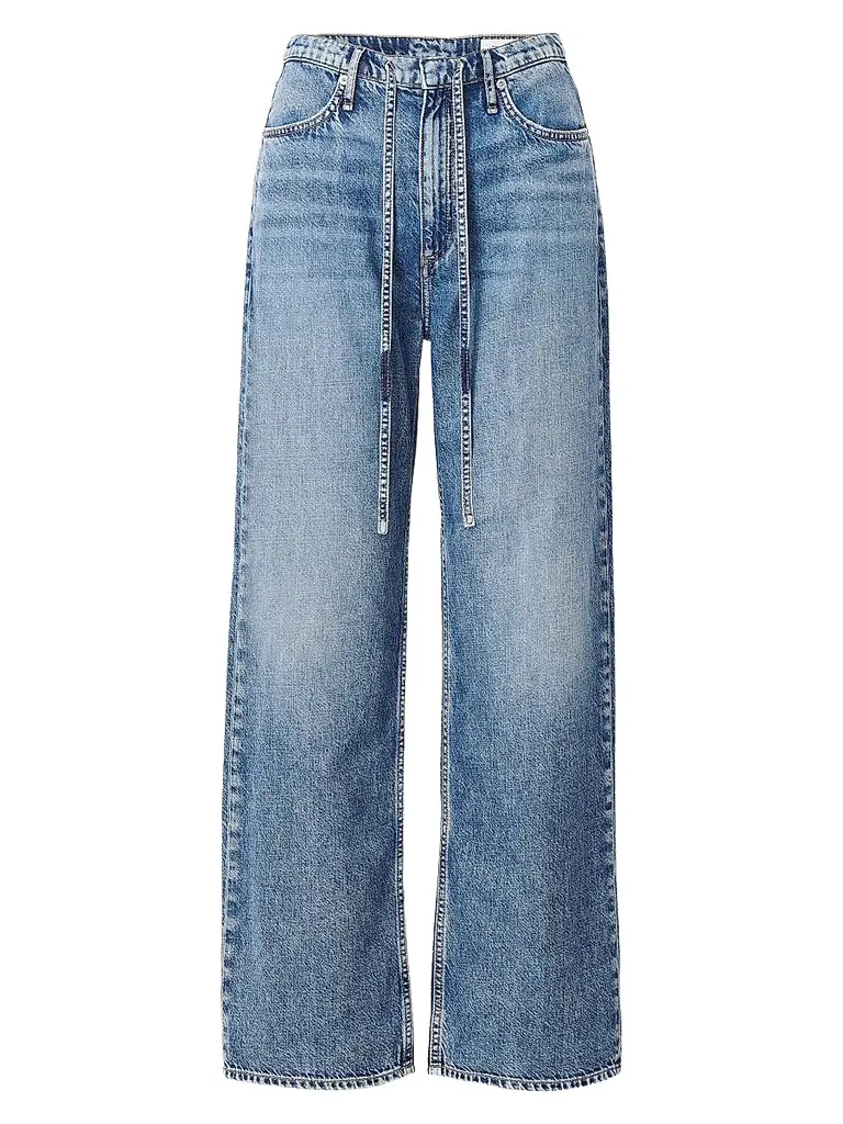 rag & bone Women's Phoebe Drawstring Wide-Leg Jeans