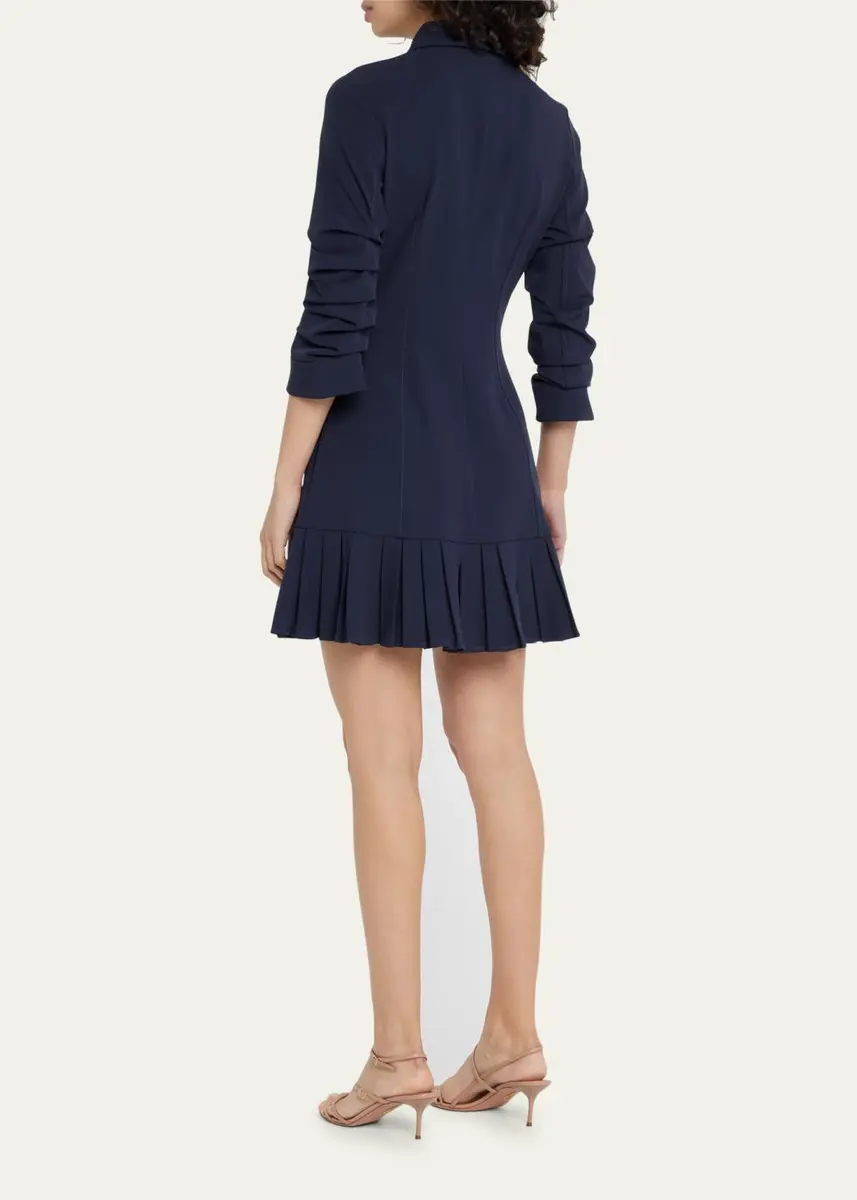 Cinq à Sept Lucilla Topstitched Pleated-Hem Mini Shirtdress | Thumbnail 3 Cinq à Sept Lucilla Topstitched Pleated-Hem Mini Shirtdress | Thumbnail 3