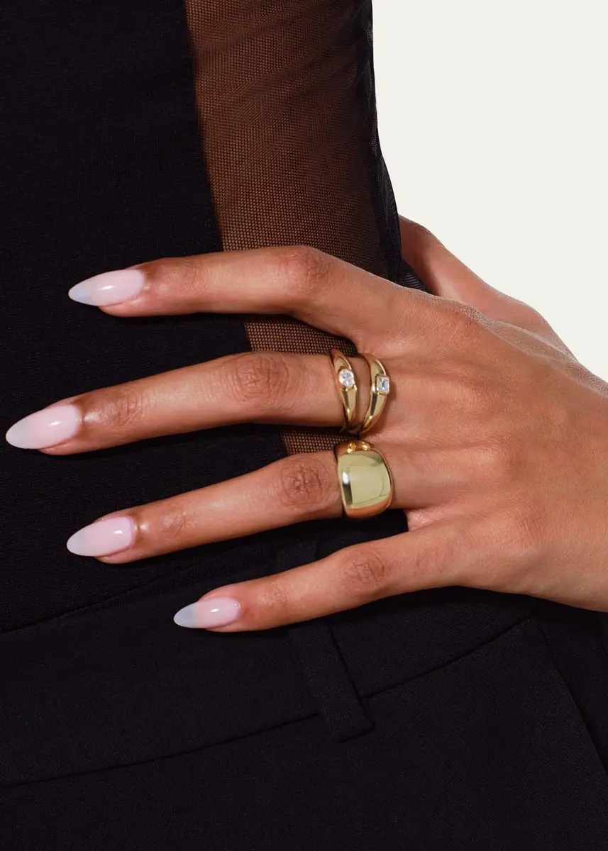 Lana 14K Gold Skinny Curved Emerald-Cut Diamond Ring | Thumbnail 2 Lana 14K Gold Skinny Curved Emerald-Cut Diamond Ring | Thumbnail 2