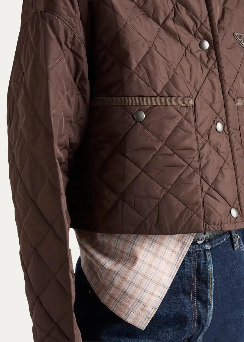 Prada Quilted Corduroy Trim Jacket | Thumbnail 5 Prada Quilted Corduroy Trim Jacket | Thumbnail 5