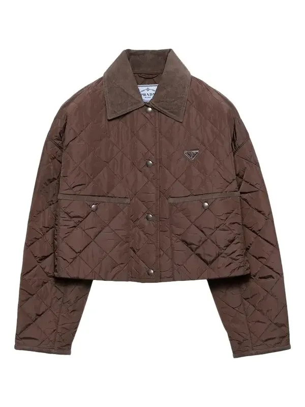 Prada Quilted Corduroy Trim Jacket