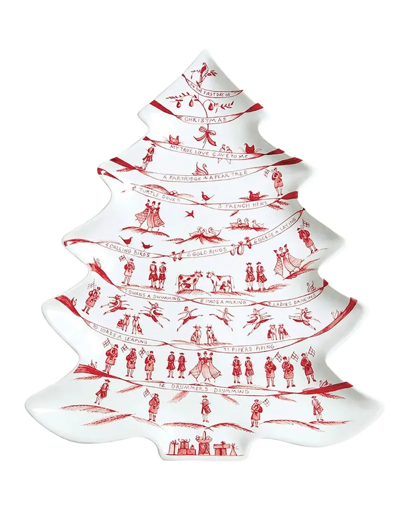 Juliska Country Estate Winter Frolic Ruby 12 Days of Christmas Tree Platter
