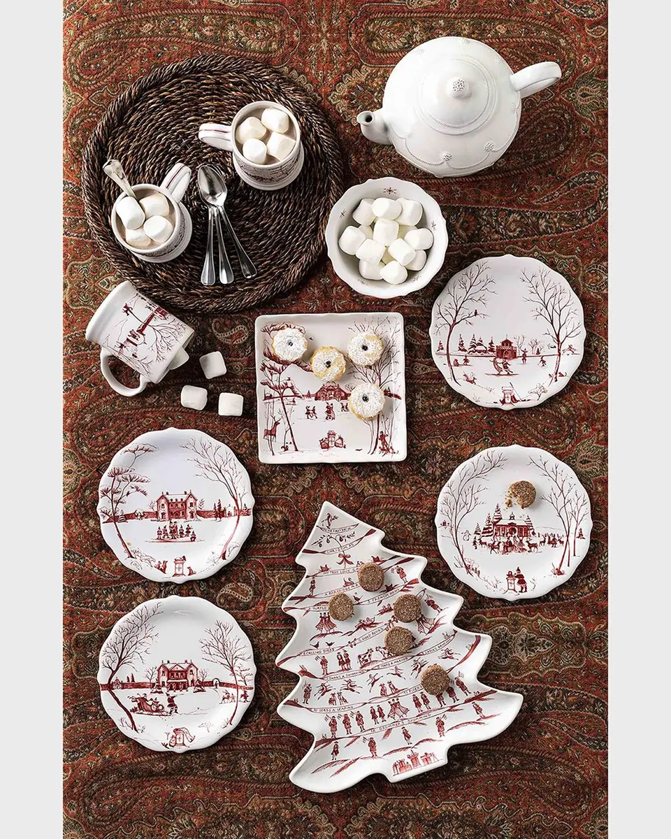 Juliska Country Estate Winter Frolic Mr. & Mrs. Claus Ruby Party Plates, Set of 4 | Thumbnail 3 Juliska Country Estate Winter Frolic Mr. & Mrs. Claus Ruby Party Plates, Set of 4 | Thumbnail 3