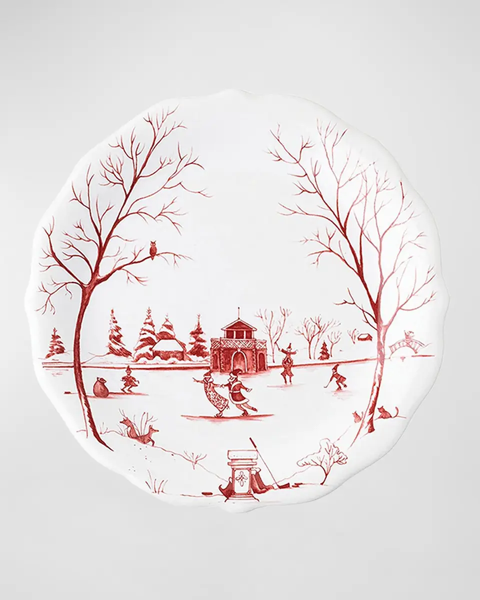Juliska Country Estate Winter Frolic Mr. & Mrs. Claus Ruby Party Plates, Set of 4 | Thumbnail 4 Juliska Country Estate Winter Frolic Mr. & Mrs. Claus Ruby Party Plates, Set of 4 | Thumbnail 4